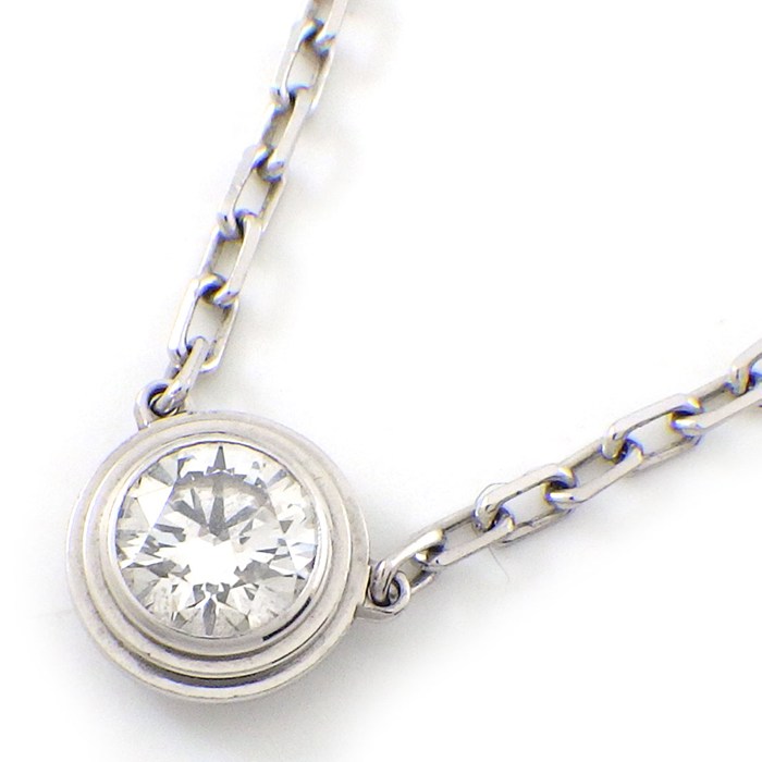 9/3まで値下げカルティエ　ディアマンレジェダイヤネックレスk18WGダイヤ6石 ディアマンレジェ ネックレス K18WG/ダイヤ 8P