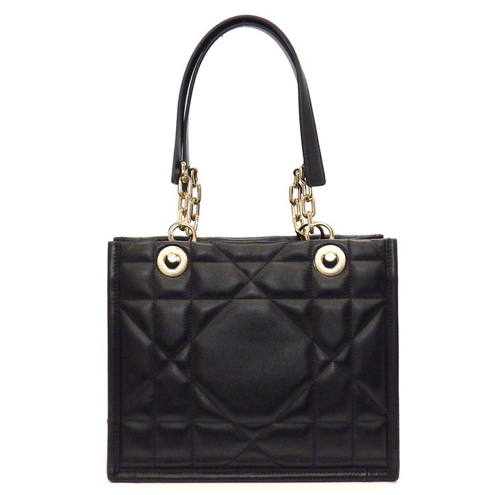 【最大3万円OFFクーポン配布中】 ディオール Dior トートバッグ エッセンシャル トート スモール M8720OZVJ_M900 ブラック アーキ カナージュ カーフスキン ゴールド金具 【中古】