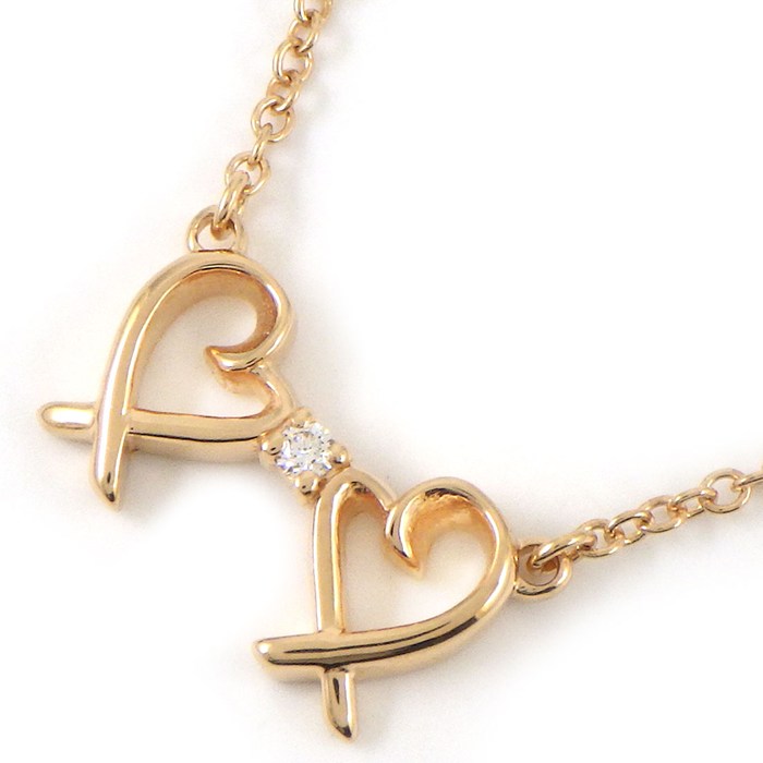 極美品Tiffany & Co.ミニダブル T ダイヤモンドネックレス Tiffany】ダブル ハート タグ ペンダント （ミニサイズ