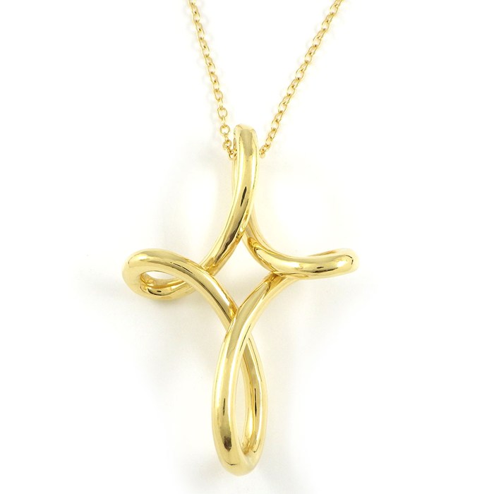 Tiffany K18WGメッシュ フリンジ ネックレス エルサ・ペレッティ メッシュ フリンジ ペンダント フレッシュ