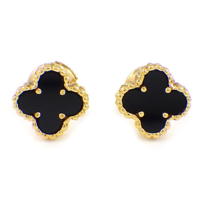 ヴァンクリーフ&アーペル VCA アルハンブラ オニキス ピアス K18 750 楽天市場】ヴァンクリーフ＆アーペル Van Cleef & Arpels ピアス