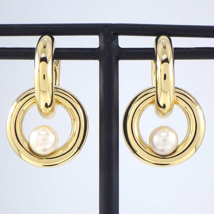 楽天市場】ミキモト MIKIMOTO ピアス フック パール 4.9mm珠 K18YG