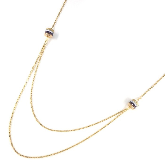 【15日限定★ポイント3倍】 ブシュロン BOUCHERON ネックレス キャトル クラシック 2モチーフ JCL01271 スリーカラー ダイヤモンド 計0.24ct K18PG K18WG K18YG ブラウン PVD 【中古】