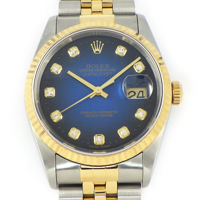 ロレックス Rolex 腕時計 デイトジャスト 16233G T番 1996年製 10ポイント ダイヤインデックス 彫コン シルバー コンピューター文字盤 K18YG SS 自動巻き 【OH済み】 【中古】 楽天市場】ロレックス Rolex 腕時計 デイトジャスト 16233G T番 1996年