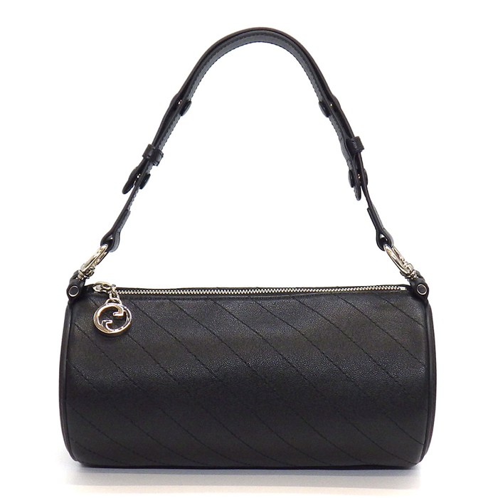 【最大3万円OFFクーポン配布中】 グッチ GUCCI ショルダーバッグ/ハンドバッグ ブロンディ スモール 760169 AACPY 1000 ブラック レザー コットン シルバー金具 【中古】