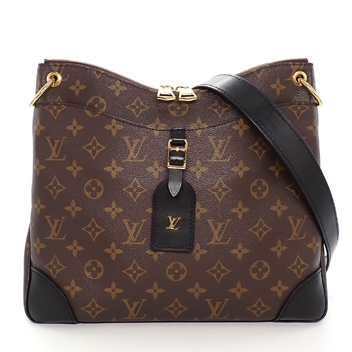 【15日限定★ポイント3倍】 ルイ・ヴィトン LOUIS VUITTON ショルダーバッグ オデオン NM M45352 ノワール レザー モノグラムキャンバス ゴールド金具 【中古】