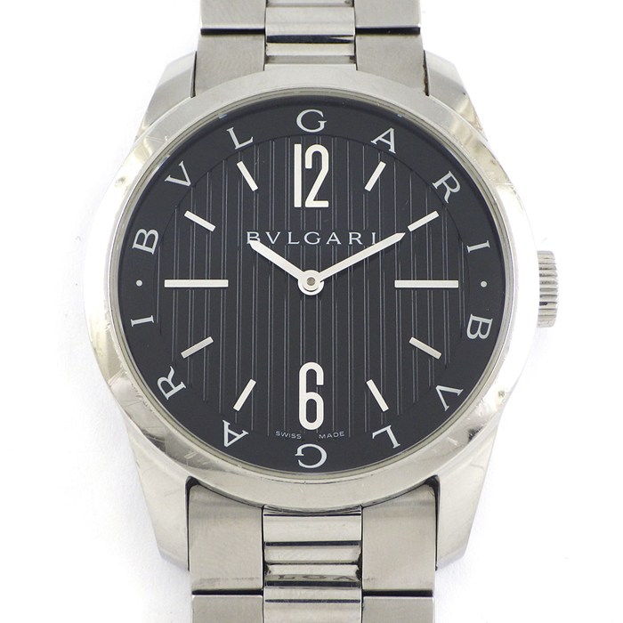 楽天市場】ブルガリ ソロテンポ ST37S 黒文字盤 革ベルト 純正尾錠