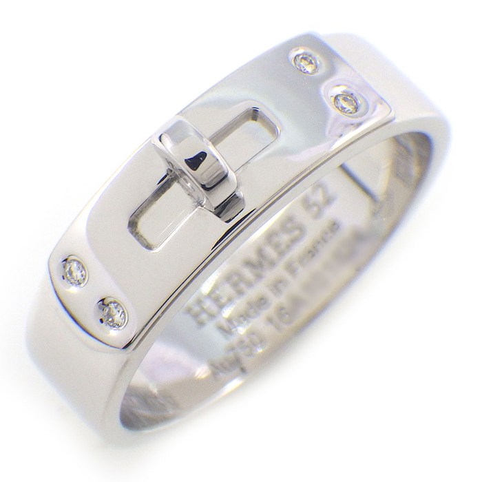 エルメス HERMES リング ケリー PM 4ポイント ダイヤモンド K18WG 12号 / #52 【中古】