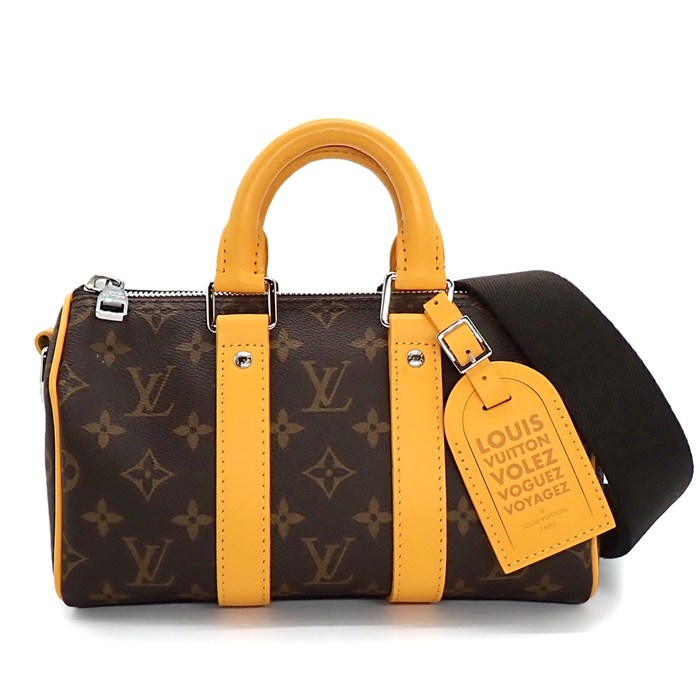 【15日限定★ポイント3倍】 ルイ・ヴィトン LOUIS VUITTON ショルダーバッグ キーポル・バンドリエール 25 カラーマニア M12733 モノグラム・マカサーキャンバス サフランイエロー レザー【中古】