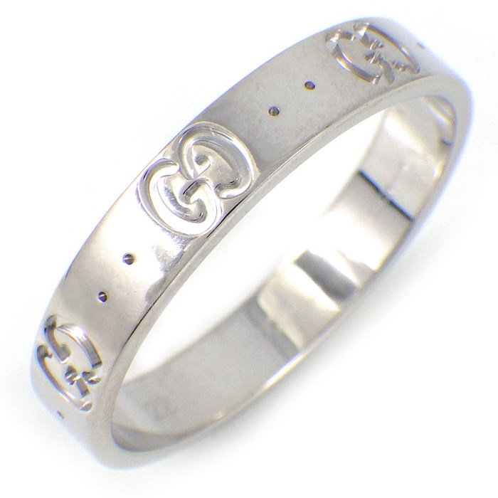 グッチ GUCCI リング アイコン スリム 660070 J8502 9000 インターロッキングG GGロゴ K18WG 21号 / #22 【中古】｜ジェイビーワークス　店
