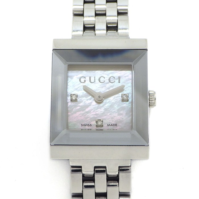 GUCCI 腕時計 グッチ 122.5 ホワイトシェル文字盤 楽天市場】【ウォッチ】GUCCI グッチ チェンジベゼル ホワイト文字盤