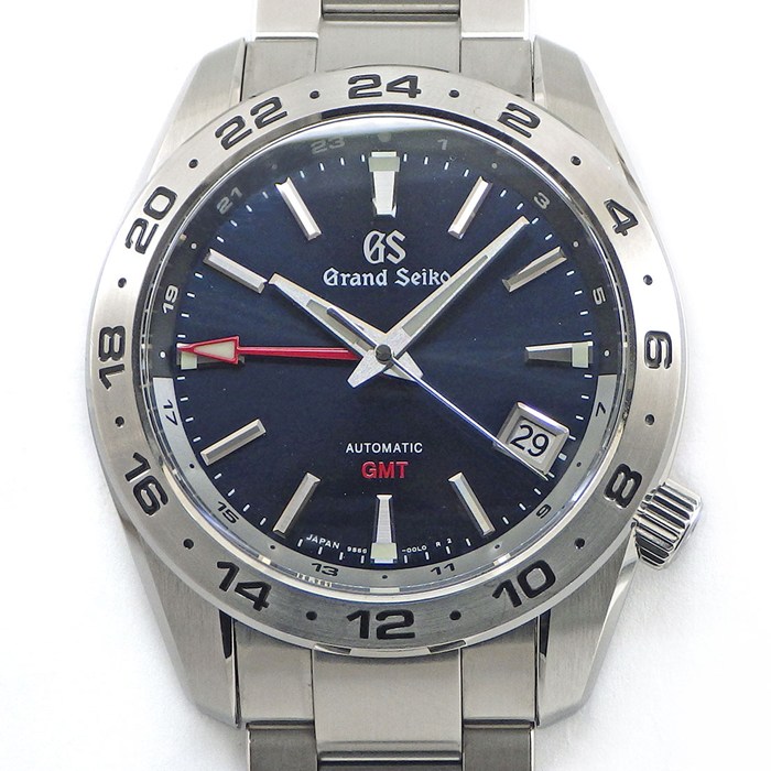 【15日限定★ポイント3倍】 グランドセイコー Grand Seiko 腕時計 スポーツコレクション SBGM245/9S66-00J0 メカニカル GMT デイト 夜光インデックス 夜光針 サンレイ ブルー文字盤 SS 自動巻き 【箱・保付き】 【中古】 235,125円