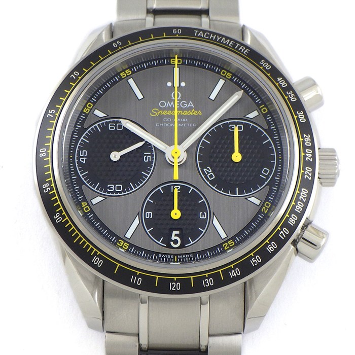 【10日限定★ポイント3倍】 オメガ OMEGA 腕時計 スピードマスター レーシング 326.30.40.50.06.001 グレー文字盤 デイト クロノグラフ タキメーター スモールセコンド 夜光針 SS 自動巻き 【箱・保付き】 【中古】
