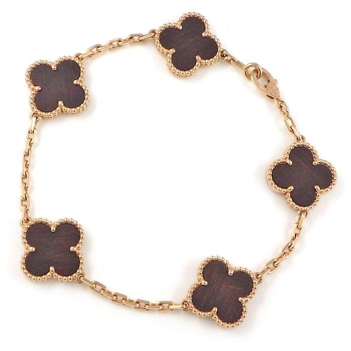 ヴァンクリーフ＆アーペル Van Cleef & Arpels ブレスレット ヴィンテージアルハンブラ 5モチーフ レターウッド K18PG 【中古】 440,000円