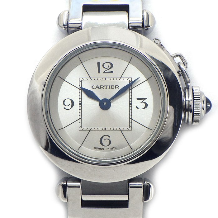 【15日限定★ポイント3倍】 カルティエ Cartier 腕時計 ミスパシャ W3140007 シルバーサンレイ文字盤 SS クオーツアナログ 【中古】
