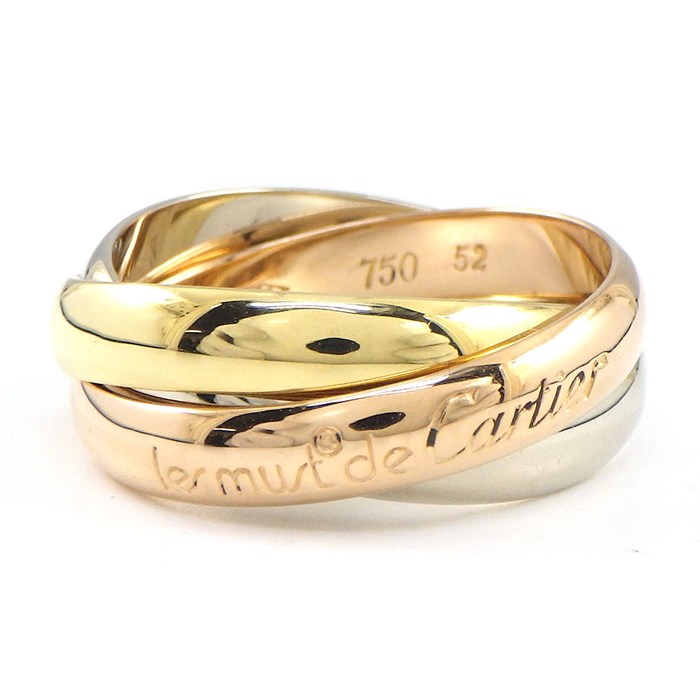 カルティエ Cartier リング トリニティ スリーカラー K18PG K18WG K18YG 12号 / #52 【中古】