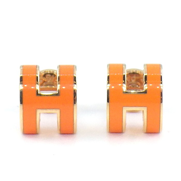 エルメス HERMES ピアス ポップアッシュ ミニ ポップH ピンク GP