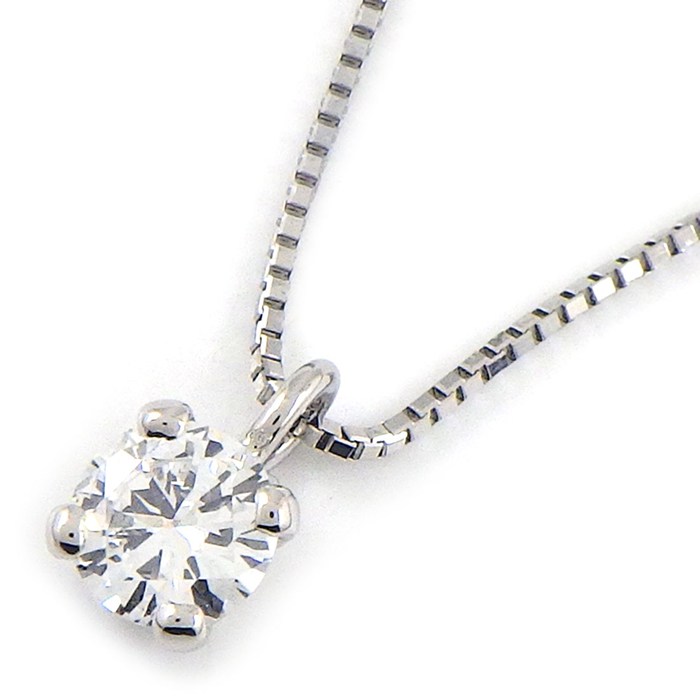 【ダイヤモンド】 ネックレス ソリテール ソリティア ラウンド 1ポイント ダイヤモンド 0.324ct(D/VS1/GD) PT900 PT850
