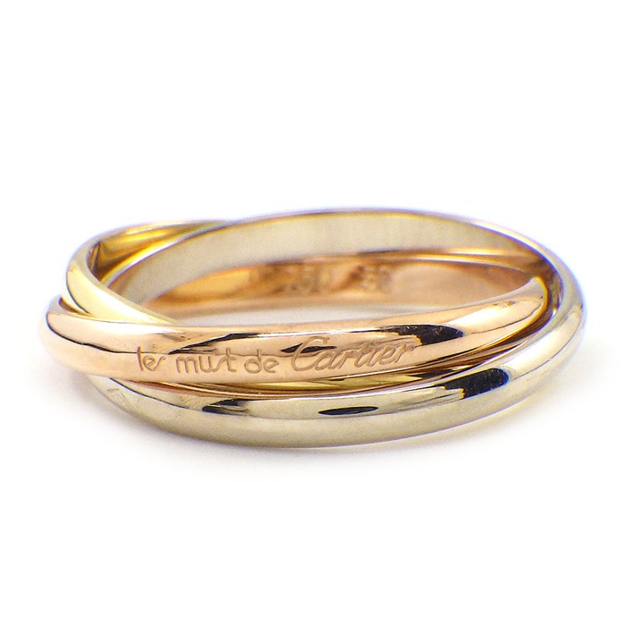 【20日限定★ポイント3倍】 カルティエ Cartier リング トリニティ XS スリーカラー K18PG K18WG K18YG 9.5号 / #50 【中古】