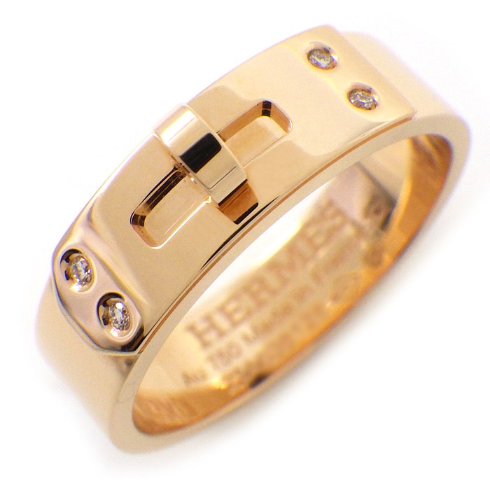 【最大3万円OFFクーポン配布中】 エルメス HERMES リング ケリー PM H109041B 4ポイント ダイヤモンド 0.02ct K18PG 12号 / #52 【中古】 104,500円