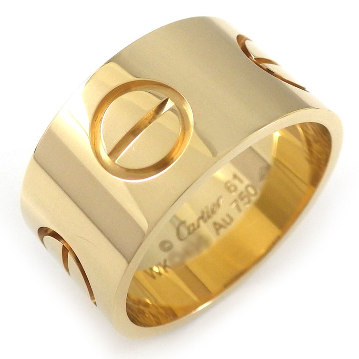 【最大3万円OFFクーポン配布中】 カルティエ Cartier リング ラブ XLM ワイド ラージ B4227851 K18YG 20.5号 / #61 【箱・保付き】 【中古】