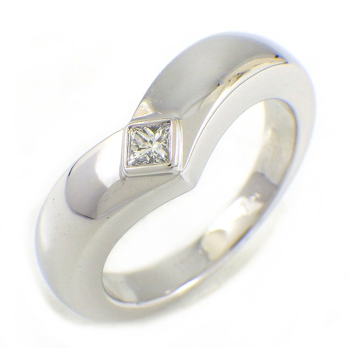 【30日限定★最大3万円OFF＆P3倍★】 カルティエ Cartier リング トリアンドル プリンセスカット ダイヤモンド K18WG 12.5号 / #53 【中古】｜ジェイビーワークス　店