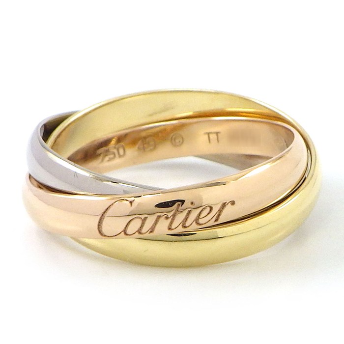 カルティエ Cartier リング トリニティ スモールモデル SM スリーカラー K18PG K18WG K18YG 9.5号 / #49 【中古】