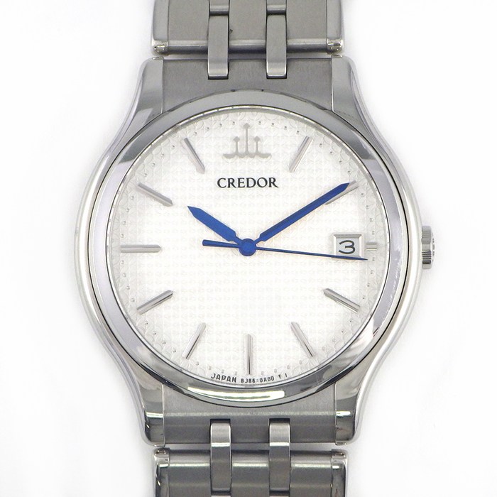 クレドール CREDOR 腕時計 シグノクォーツ GCAZ057/8J86-7A00 デイト シルバー文字盤 SS クオーツアナログ 【中古】