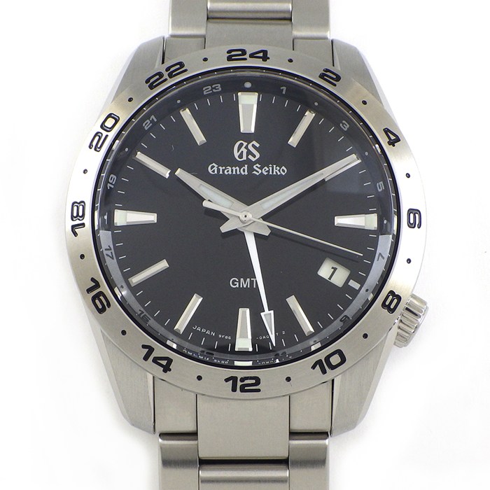 グランドセイコー Grand Seiko 腕時計 スポーツコレクション SBGN027/9F86-0AK0 デイト GMT 夜光インデックス 夜光針 ブラック文字盤 SS クオーツアナログ 【中古】