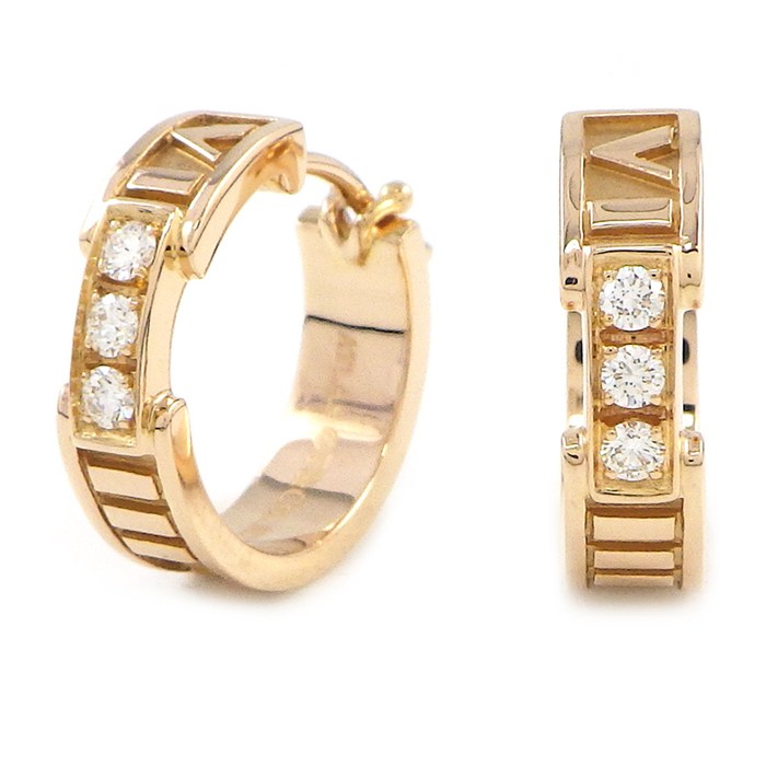 ティファニー Tiffany & Co. ピアス アトラス フープ ダイヤモンド K18PG 【中古】｜ジェイビーワークス　店