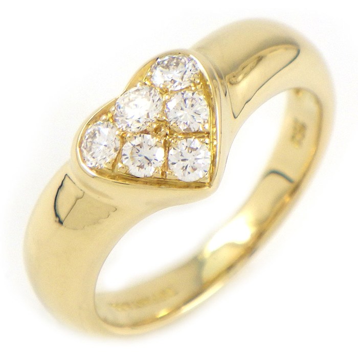 ティファニー Tiffany & Co. リング フレンドシップ ハートモチーフ 6ポイント ダイヤモンド K18YG 9号 【中古】|ジェイビーワークス 店