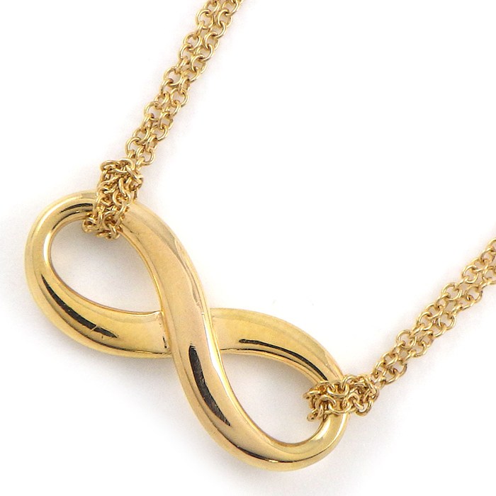 【25日限定★最大3万円OFF＆P3倍★】 ティファニー Tiffany & Co. ネックレス インフィニティ ダブルチェーン K18YG 【中古】｜ジェイビーワークス　店