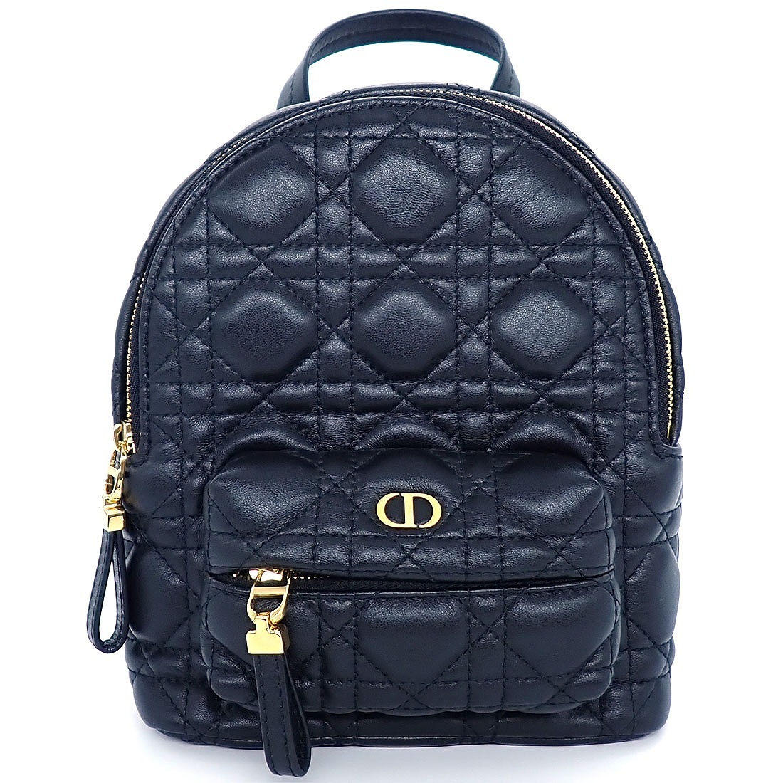 【25日限定★最大3万円OFF&P3倍★】 ディオール Dior リュック カナージュ ミニ バックパック M9222UNGF ブラック ラムスキン ゴールド金具 【中古】|ジェイビーワークス 店