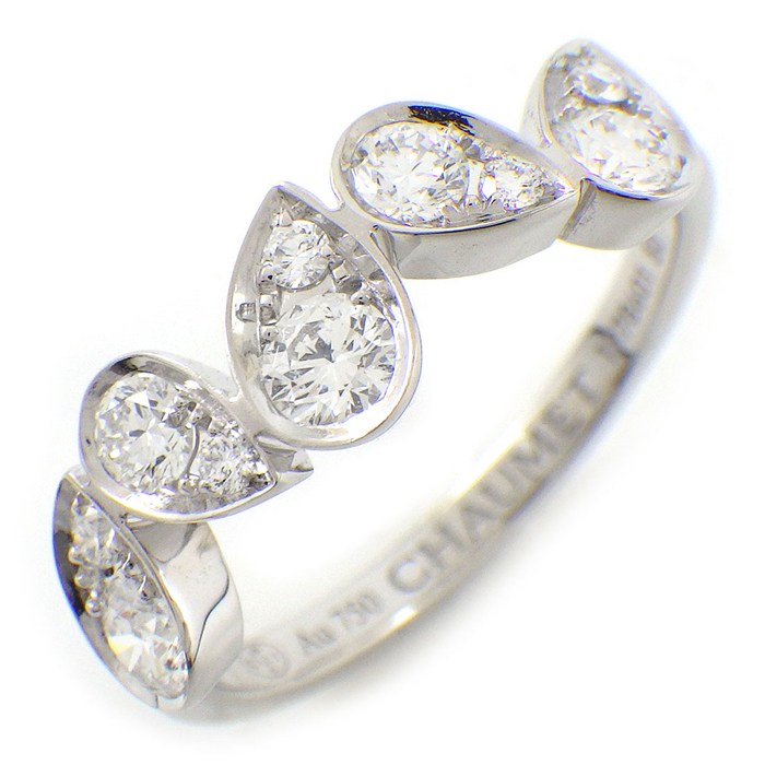 【25日限定★最大3万円OFF＆P3倍★】 ショーメ Chaumet リング ジョセフィーヌ ロンド エグレット 083668 ペアシェイプモチーフ 10ポイント ダイヤモンド 計0.53ct K18WG 10号 / #50 【中古】｜ジェイビーワークス　店
