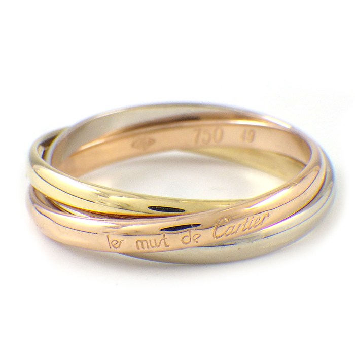 カルティエ Cartier リング トリニティ XS スリーカラー K18PG K18WG K18YG 9号 / #49 【中古】|ジェイビーワークス 店