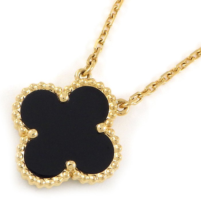 【25日限定★最大3万円OFF＆P3倍★】 ヴァンクリーフ＆アーペル Van Cleef & Arpels ネックレス ヴィンテージアルハンブラ VCARA45800 オニキス K18YG 【中古】｜ジェイビーワークス　店