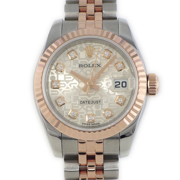 ロレックス Rolex 腕時計 デイトジャスト 179171G ルーレット刻印 ランダムシリアル シルバーコンピューター文字盤 彫コン エバーローズゴールド SS 自動巻き 【箱・保付き】 【中古】｜ジェイビーワークス　店