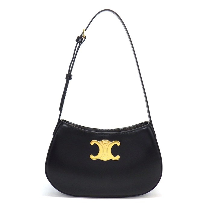 セリーヌ CELINE ショルダーバッグ ミディアム ティリー 115703BF4.38NO ブラック シャイニーカーフスキン ゴールド金具 【中古】|ジェイビーワークス 店
