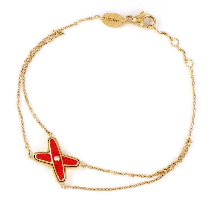 【楽天市場】ショーメ Chaumet ブレスレット ジュ ドゥ リアン X クロス ダブルチェーン 1ポイント ダイヤモンド K18PG