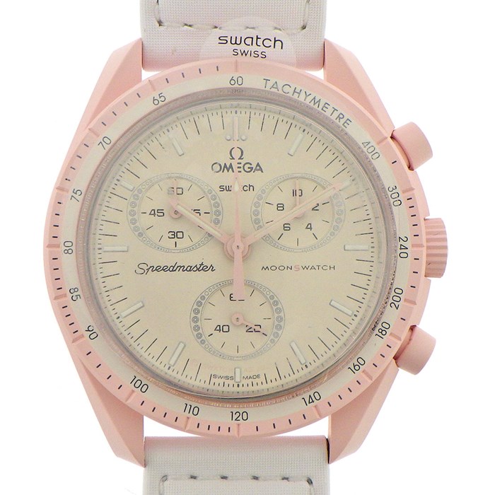 スウォッチ オメガ コラボ MISSION Swatch TO ホワイト PLUTO ボルドー文字盤 腕時計