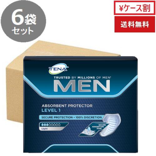 24枚×6袋【容れもの売りわたす】TENAメン 気泡管水準器1 100竓 成人男性用軽失禁パッド