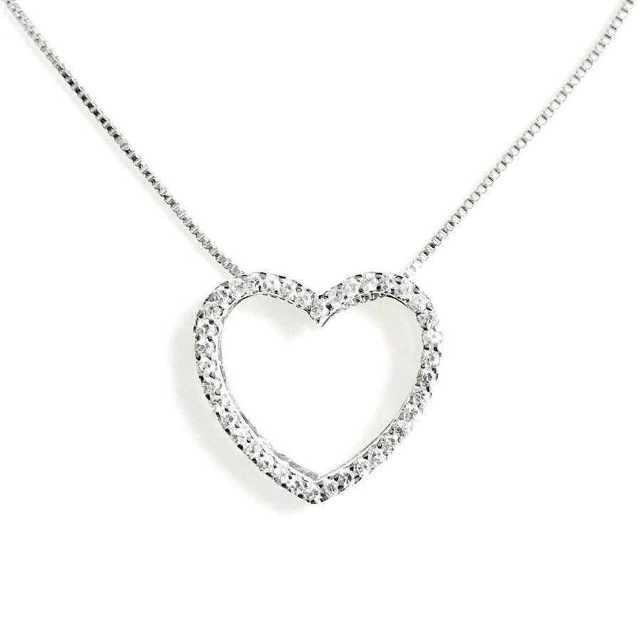 【お買い物マラソン店内全品13%OFF】母の日プレゼント ハートデザイン シルバー925 ペンダントネックレス キュービックジルコニア