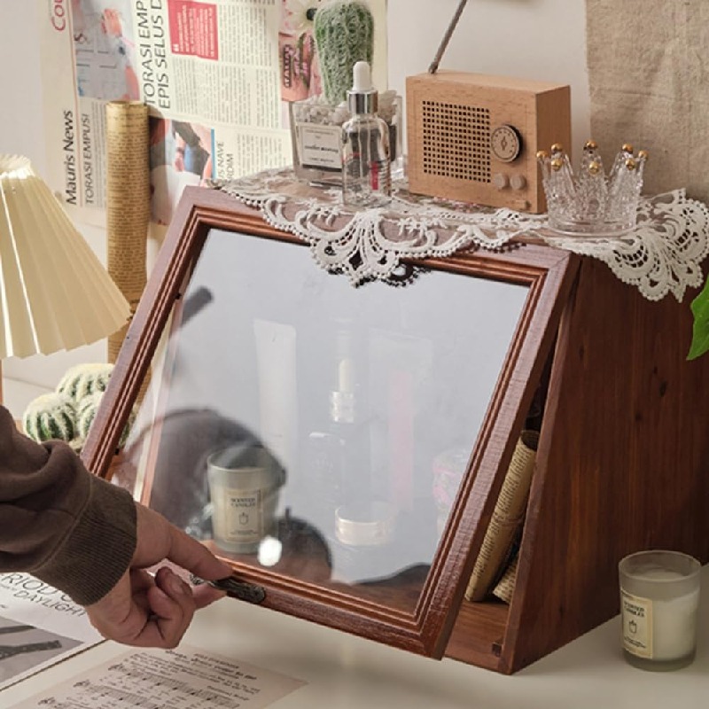 楽天市場】90000280（1点）ミニチュア木製ショーケース 卓上 ガラス