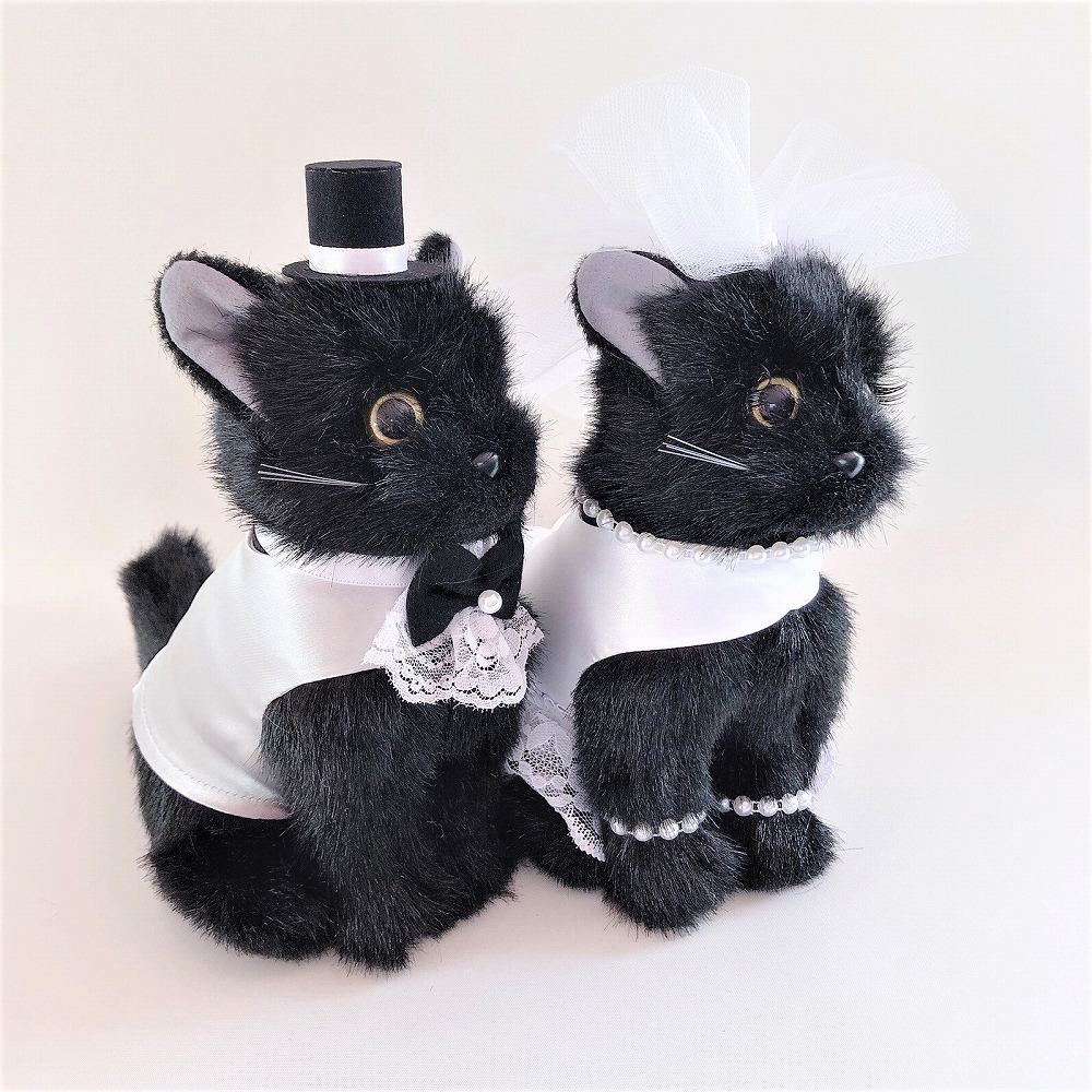 楽天市場 日本製リアルシリーズ ねこ 猫 黒猫 黒猫ペア クロ ネコ ウェルカムドール 結婚式 ぬいぐるみ 受付 J Dコーポレーション