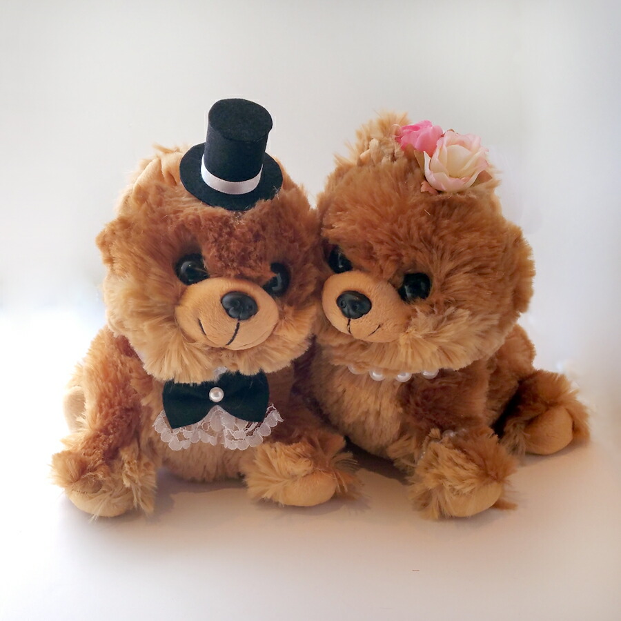 ポメラニアン　ぬいぐるみ　人形　ウェルカムドール　ウェルカムドック　結婚式　ぬいぐるみ　受付　モコモコウェルカムドック　祝電　電報　ギフト