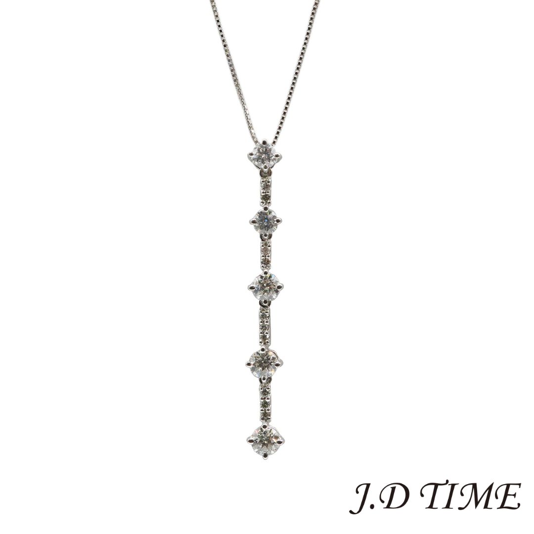 K18WG5粒ダイヤモンド ネックレス D1.50ct レディース【新品】｜JD　TIME