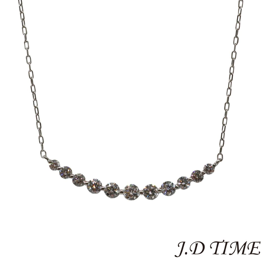 PT900/850 D0.50ct ダイヤモンド アーチネックレス レディース【新品】
