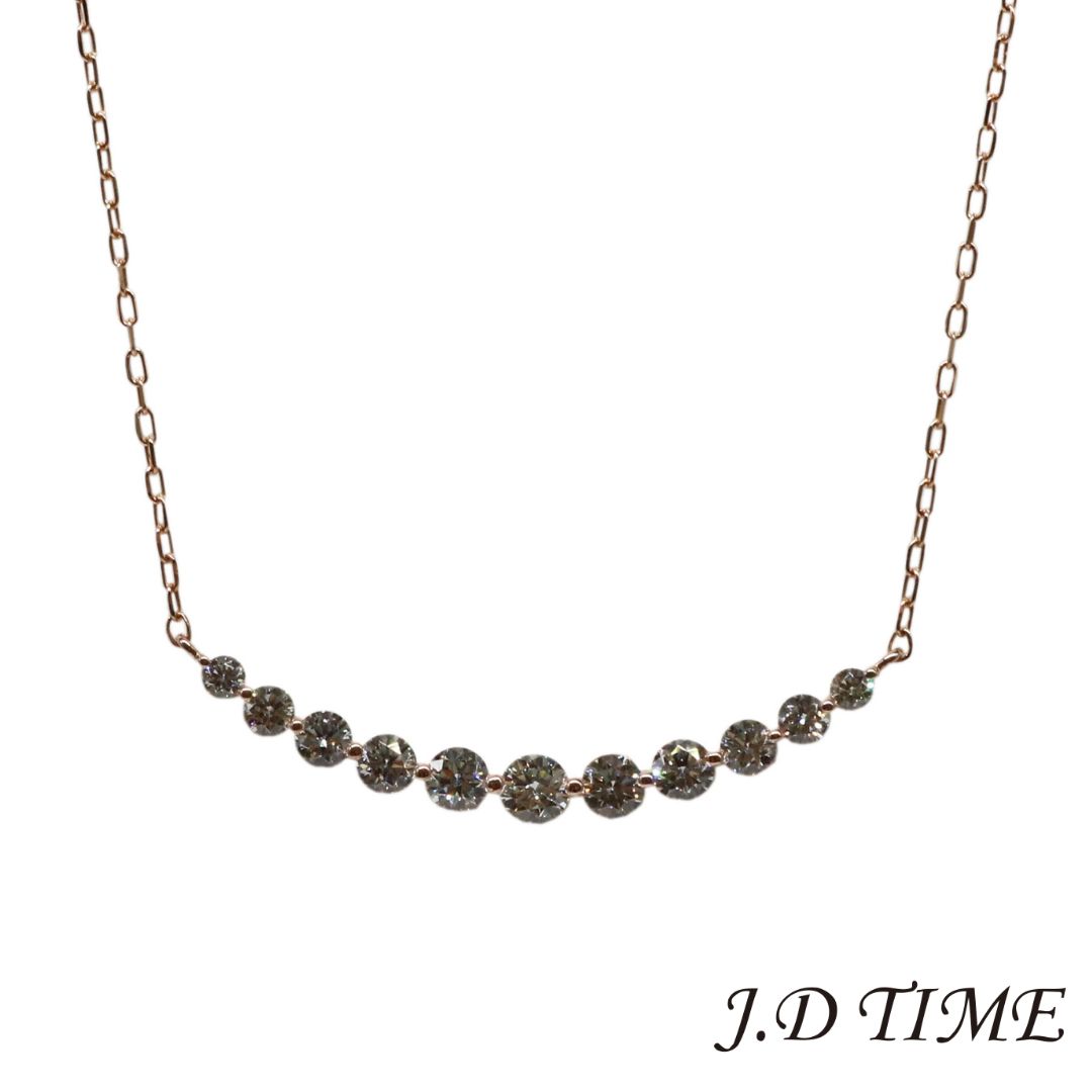 K18PG D0.50ctダイヤモンド アーチネックレスレディース【新品】｜JD　TIME