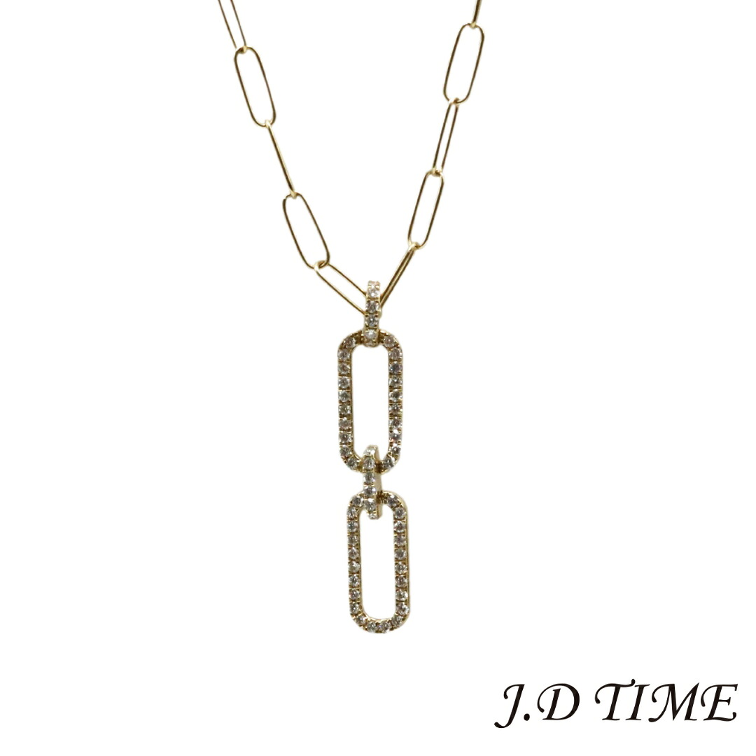 K18YG ダイヤモンド ペーパークリップネックレス D0.43ct レディース 【新品】