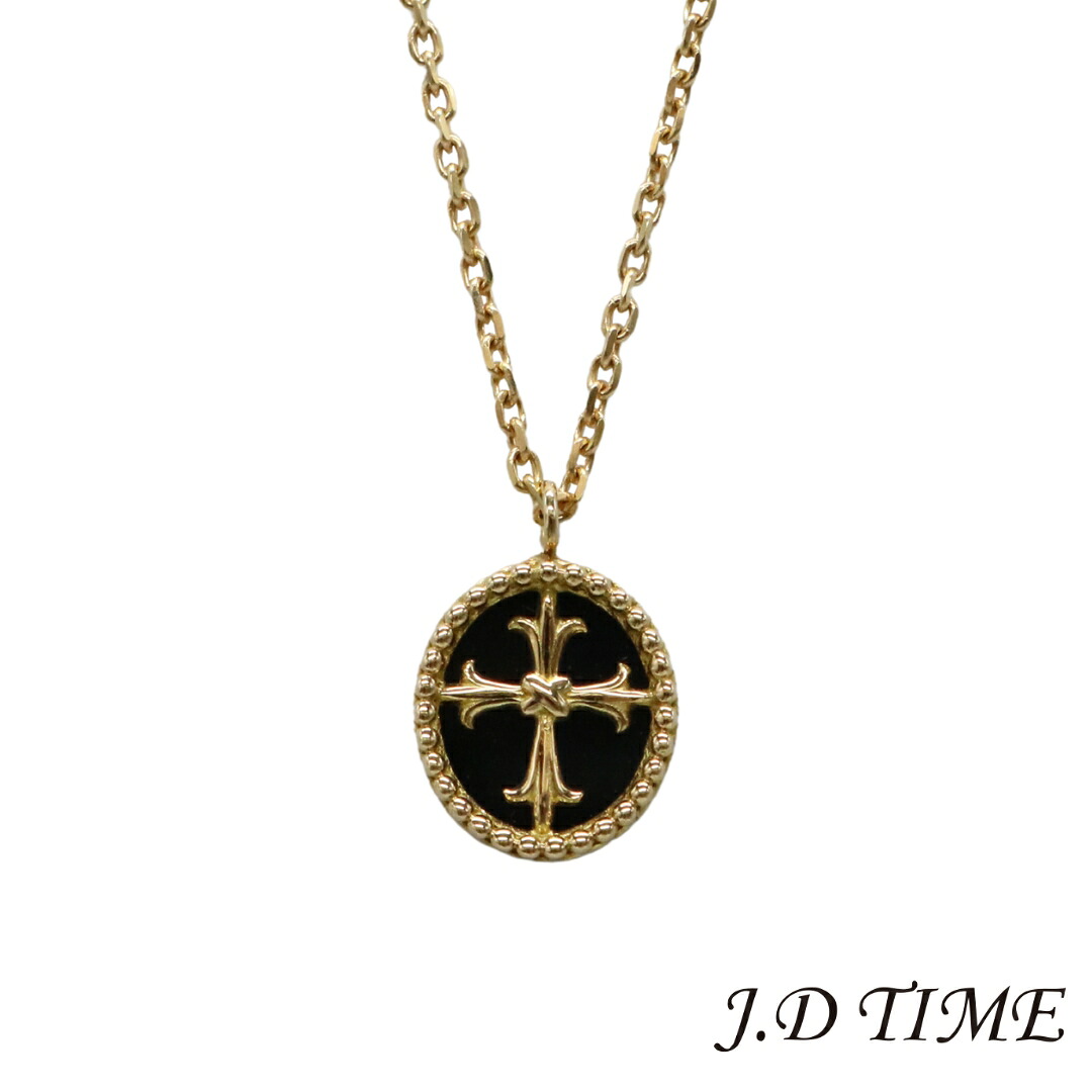 K18YGオニキス クロス ネックレスユニセックス【新品】|JD TIME